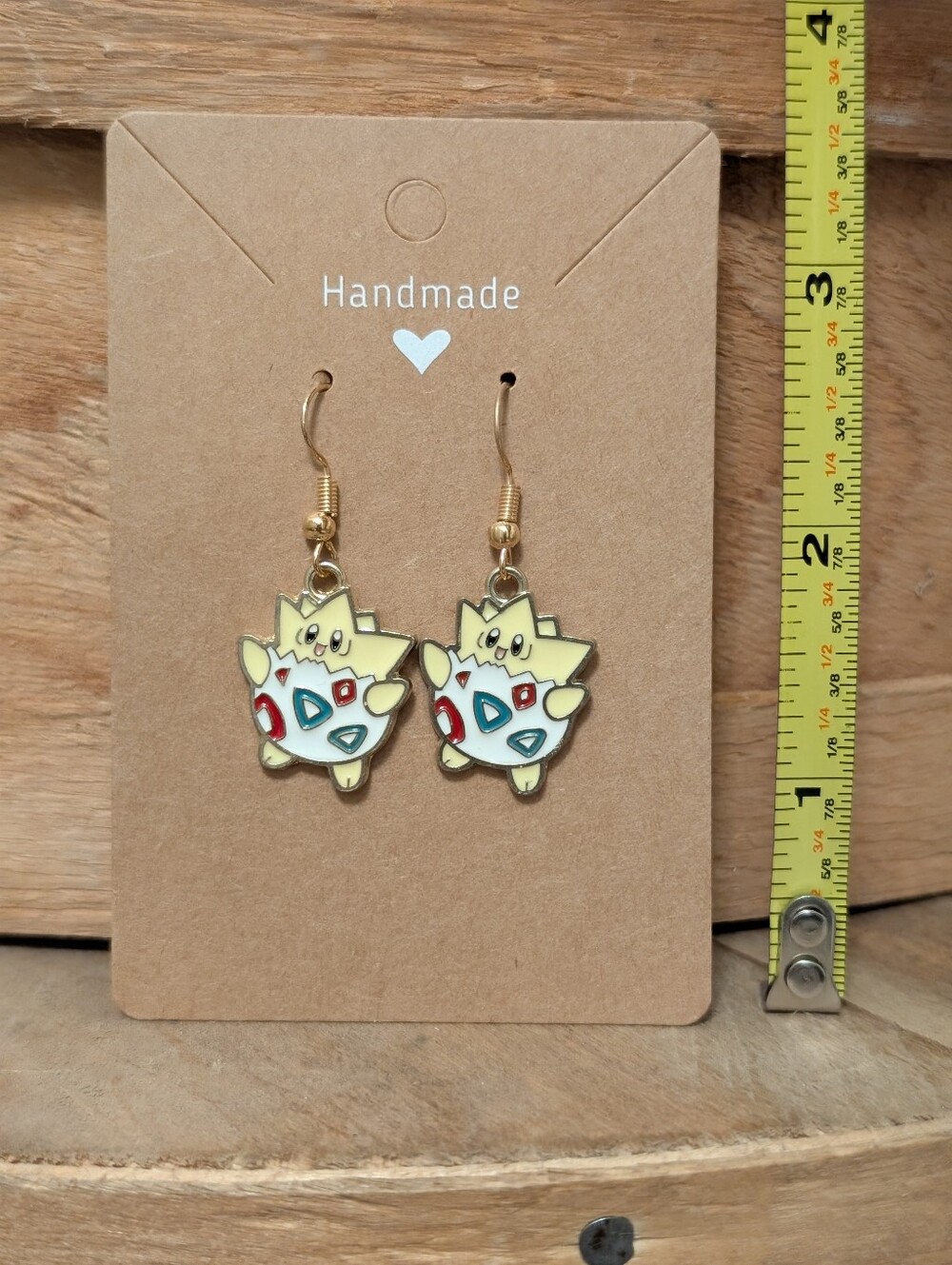 Anime Pokemon Togepi Enamel Metal Earrings NEW